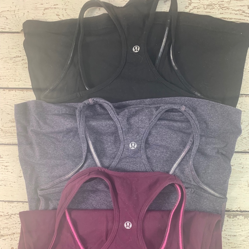 3 lululemon racerback tank tops size small 6